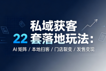 私域获客 22 套落地玩法：AI 矩阵 / 本地扫客 / 门店裂变 / 发售变现
