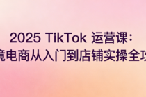 2025TikTok 运营课：跨境电商从入门到店铺实操全攻略