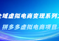 全域虚拟电商变现系列之拼多多虚拟电商项目