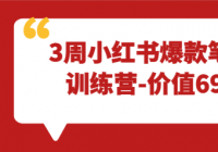 3周小红书爆款笔记训练营-价值699