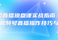 视频号直播操盘课实战指南：全面掌握视频号直播操作技...