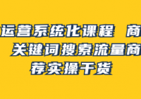 抖店运营系统化课程 商品卡优化 关键词搜索流量商城推荐...