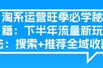 淘系运营旺季必学秘籍：下半年流量新玩法：搜索+推荐全...