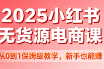 2025 小红书无货源电商课：从 0 到 1 保姆级教学，新手也能赚