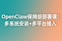 OpenClaw保姆级部署课：多系统安装+多平台接入