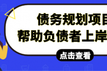 债务规划项目：帮助负债者上岸赚钱