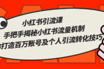 小红书引流课 手把手揭秘小红书流量机制带你打造百万账号及个人引流转化技巧