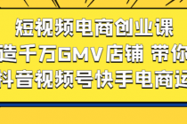 短视频电商创业课：打造千万GMV店铺 带你玩转抖音视频号快手电商运营