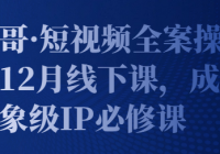 参哥·短视频全案操盘手12月线下课 成为现象级IP必修课