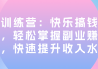 副业训练营：快乐搞钱指南课程，轻松掌握副业赚钱技巧...