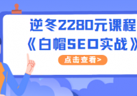 逆冬2280元课程《白帽SEO实战》建站+算法+外链+布局+误区讲...