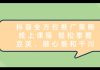 抖音全方位推广策略线上课程 轻松掌握豆荚、随心推和千川