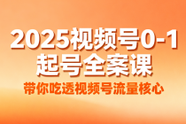 2025视频号0-1起号全案课 带你吃透视频号流量核心