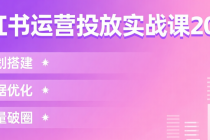 小红书运营投放实战课2026：计划搭建+数据优化+流量破圈