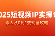 2025 短视频 IP 实操课：素人从 0 到 1 变现全攻略