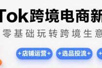 TikTok 跨境电商新手课：零基础玩转跨境生意 店铺运营 + 选品投流 + 直播玩法