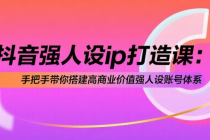抖音强人设ip打造课：手把手带你搭建高商业价值强人设账号体系