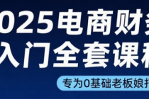 2025电商财务入门全套课程：专为0基础老板娘打造