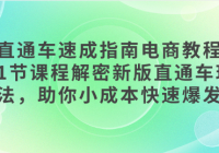 直通车速成指南电商教程：11节课程解密新版直通车玩法，...