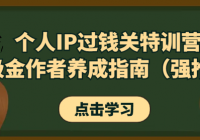 个人IP过钱关特训营：吸金作者养成指南（强推）