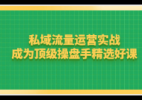 私域流量运营实战：成为顶级操盘手