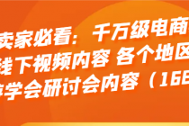 电商卖家必看：千万级电商卖家社群线下视频内容 各个地区的线下游学会研讨会内容