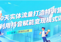 30天实体流量打造特训营 利用抖音赋能变现模式课
