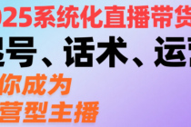 2025系统化直播带货课：起号、话术、运营 带你成为运营型主播