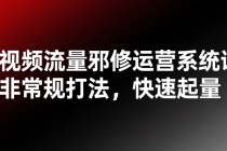 短视频流量邪修运营系统课：非常规打法，快速起量