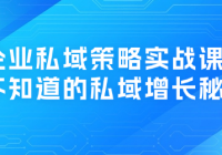 企业私域策略实战课 你不知道的私域增长秘籍