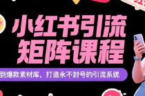 小红书引流矩阵课程 从养号到爆款素材库，打造永不封号的引流系统