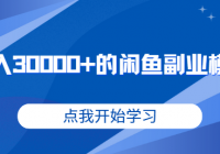 【月入30000+的闲鱼副业模式】，一部手机就能操作，适合...