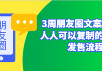 3周朋友圈文案训练营 人人可以复制的朋友圈发售流程