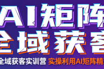 2025全域获客实训营 实操利用AI矩阵精准获客