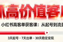 2025 小红书高客单获客课：从起号到流量承接，精准抓高价值客户