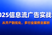 2025 信息流广告实战课：从开户到优化，多行业案例全解析