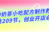 各种奶茶小吃配方制作教程总共209节，创业开店必备