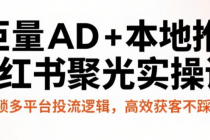 巨量 AD + 本地推 + 小红书聚光实操课：解锁多平台投流逻辑，高效获客不踩坑
