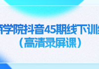 某商学院抖音45期线下训练营（高清录屏课）