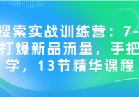 淘宝搜索实战训练营：7-14天快速打爆新品流量，手把手教...