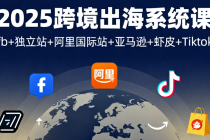 2025跨境出海系统课：fb+独立站+阿里国际站+亚马逊+虾皮+Tiktok