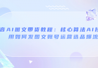 抖音AI图文带货教程：核心算法AI技术运用如何发图文账号...